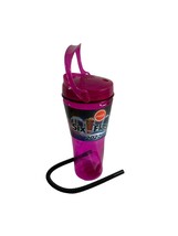 Six Flags 2022 Pink Plastic Cup Collectible Souvenir With Straw Coca Cola - £9.28 GBP