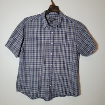 Sonoma Button Down Shirt Mens Large Blue Short Sleeve - £10.26 GBP
