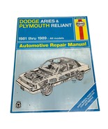 1990 Haynes Automotive Repair Manual Dodge Aries Plymouth Reliant 81-89 - £10.29 GBP