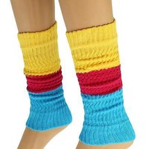 Women’s Colorful Baggy Leg Warmers, 100% Cotton, 1 Pair, Retro Style - £11.90 GBP