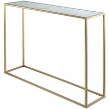 Convenience Concepts Gold Coast Faux Marble Top Console Table in Gold Metal - £161.13 GBP