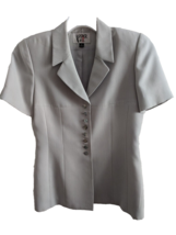 Kasper ASL Women’s Size 6 Silver 2 Piece Career Blazer Jacket Skirt Suit - $42.75