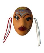 Punta Cana Hand Painted Clay Face Mask Miniature Wall Hanging - $16.20