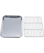 Teamfar Toaster Oven Tray and Rack Set, 9.3’’ X 7’’ X 1’’, Stainless Ste... - £11.39 GBP