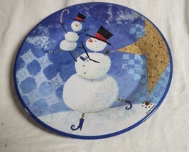Zulauf Designs 11.75" Snowman & Child Playing Sakura Evolution Plate Serving - £10.38 GBP