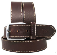 1.5&quot; Width 100% Cow Leather Casual Dress Mens Belt Brown Holster 26AB04 - £16.93 GBP