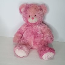 Build A Bear Pink Glitter Heart Foot Shiny 17&quot; Stuffed Animal Plush - £18.68 GBP
