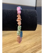 Vintage Pastel Rainbow Puka Sea Shell Bracelet Hawaii Florida Beach Hipp... - $27.05 CAD