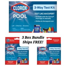 Clorox Pool &amp; Spa 3-Way Water Test Kit for pH Chlorine Bromine (3 Pack) New - £21.01 GBP