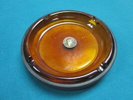 Ashtray Amber Glass Center Roman Coin Nichols Original [aPMUR] - $1,138.39 MXN