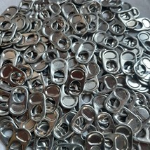 500 Aluminum Silver  Pop/Soda can Pull Tabs for Crafts (1-hole, rounded ... - £13.11 GBP