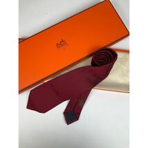 Men’s Hermès Red Geometric Tie REF: 429124T | No Box - $178.20