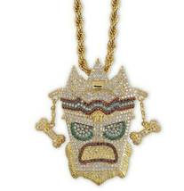 Iced Out 3D Mayan Bling Pendant Chain - £24.12 GBP