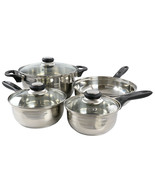 Gibson Home Lybra 7 Piece Two Tone Polished Stainless Steel Cookware Set - $72.96