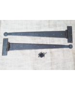 2 HUGE Strap T Hinges 24&quot; Tee Hand Forged Gate Barn Rustic Medieval Iron... - £57.83 GBP