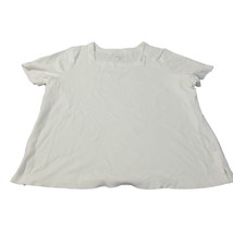 Kim Rogers Women White Short Sleeve Square Neck Size 2X Womens - £8.80 GBP