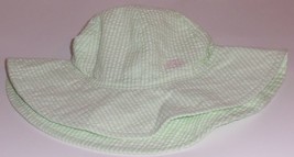 Excellent Baby Girls Ralph Lauren Green &amp; White Stripe Seersucker Bucket Hat - £12.62 GBP