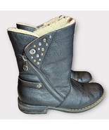 RIEKER Antistress Peggy 89 Studded Boot Black Size 38 fold over shearling - €53,50 EUR