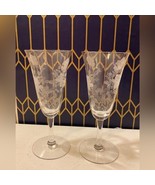 Vintage Etched Wine Glasses, set of 2 [Item 522] - $29.92