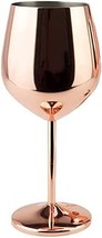 Rose Gold Stem Stainless Steel Wine Glasses with Wine Aerator, Camping,   (Gold) - £14.63 GBP