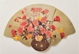 antique HAND FAN mt joy pa JAMES B HEILIG Funderal Services ad floral - £36.83 GBP