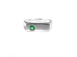 Emerald Birthstone Ring 3 mm Round Emerald May Birthstone Ring Natural Emerald M - £39.10 GBP