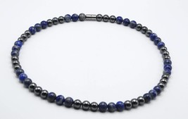 Lapis Lazuli and Hematite Necklace - Gemstone Jewelry for Men/Women - Wisdom and - £29.57 GBP