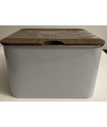 Metal Storage Box With Wood Top - $6.99