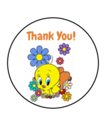 30 Tweety Bird Thank You Stickers Envelope Seals Labels Tags Favors Stam... - $149.06 MXN