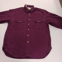 Eddie Bauer Men's Red Heavyweight Cotton Long Sleeve Shirt Size Large image 13