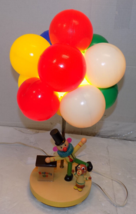 Vintage 1970&#39;s Dolly Toy Co Lamp Clown Balloon Vendor With Dog With Nigh... - £36.63 GBP