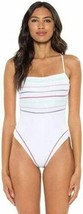 Soluna Swim Total Eclipse One Piece Swimsuit White Medium Pastel Accent Pintuck - £23.70 GBP