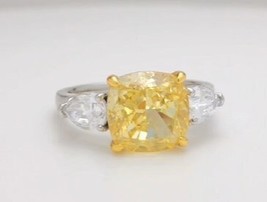 Natural Unheated Vivid Yellow Ceylon Sapphire / Pukhraj Gemstone Ring For Woman  - £77.90 GBP