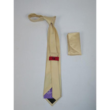 Men's Tie and Hankie Set by J.Valintin Collection #Pro4 Solid Beige image 2