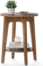 Vasagle Side Table, Small Round End Table With Lower Shelf, Nightstand For Small - £38.83 GBP