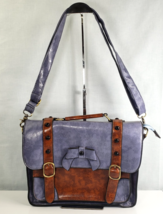 Esecosusi BoHo Style Brown Lavender Blue Vegan Leather Messager Laptop C... - $43.37