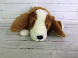Steven Smith Puppy Dog Laying Plush Stuffed Animal Toy Tan Brown White Hound - $41.57