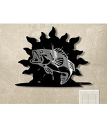 15in W Fishing Theme Sunrise Wall Clock - Jumping Bass - $104.00