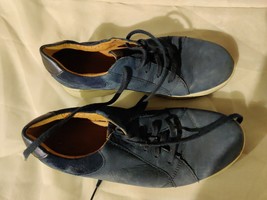 Men&#39;s Blue Suede Leather Shoes by Clarks Size 7D - $17.91