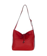 Gianni Chiarini Italian Made Red Pebbled Leather Slouchy Open Top Should... - $5,753.70 MXN