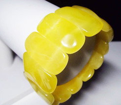 Massive Yellow Amber Beads Genuine Baltic Amber Bracelet 30.68gr. A-92 - £241.36 GBP