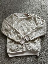 Wound Up Juniors Chrismas Icon Pullover Beige Fleece Lining Velour Size ... - €17,16 EUR