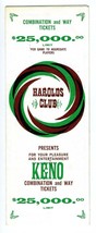 Harold&#39;s Club Keno Instructions Book Reno Nevada  - £14.23 GBP