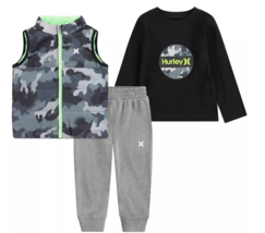 Hurley Toddler Boys&#39; 3 Piece Puffer Vest Set - £19.12 GBP