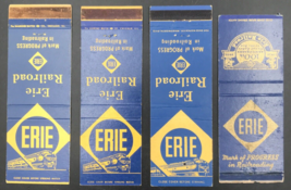 Lot of Four (4) Vintage Erie Railroad Matchbook Covers Map on the Reverse - £9.70 GBP