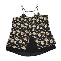 Forever 21 Shirt Womens M Black Floral V Neck Spaghetti Strap Racerback ... - $19.68