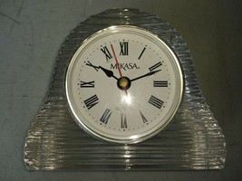 9MM58 Mikasa Crystal Clock, 4" Tall, 5" Wide, Battery Included, Very Good Cond - $13.99