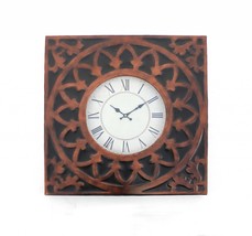 23&quot; Square Bronze Glass Analog Wall Clock - £156.48 GBP