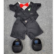 Build A Bear Tuxedo Outfit Shirt Tails Black Pants Bow Tie Loafers for Holiday - £13.73 GBP