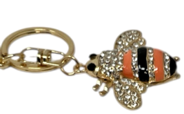 Bling Crystal Bumble Bee Honeybee Keychain Bag Pendant Purse Wallet Charm Orange image 6